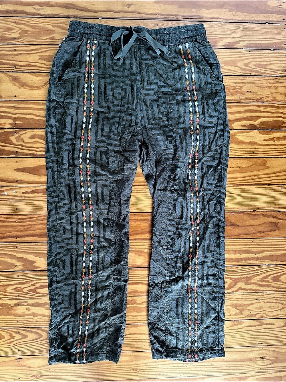Johnny Was Pyramid Pants Geometric Straight Leg